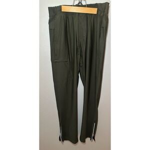 Cherokee Men Stretch Scrubs 5 Pocket Pant, W/zip Cuffs-Size: XL Olive Green